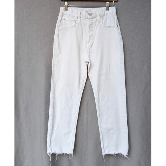 Moussy Vintage White Denim High-Waisted Ankle Jeans Size 25